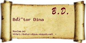 Bátor Dina névjegykártya